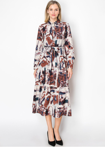 Autumn Palette Shirt Dress