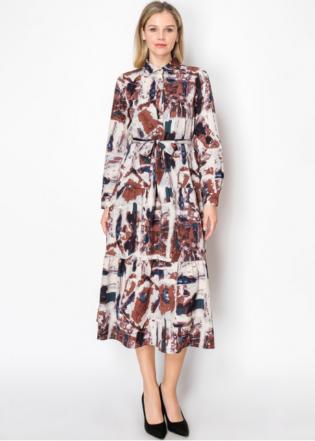 Autumn Palette Shirt Dress