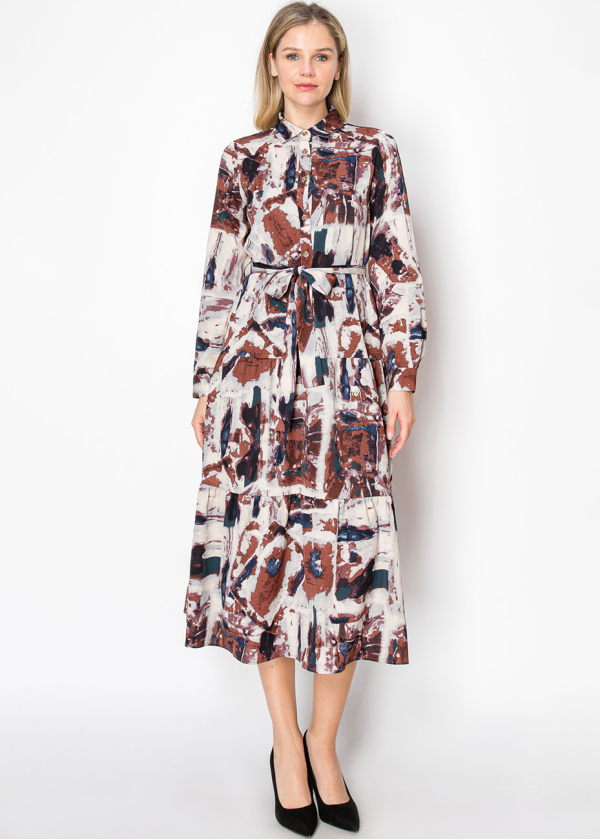 Autumn Palette Shirt Dress