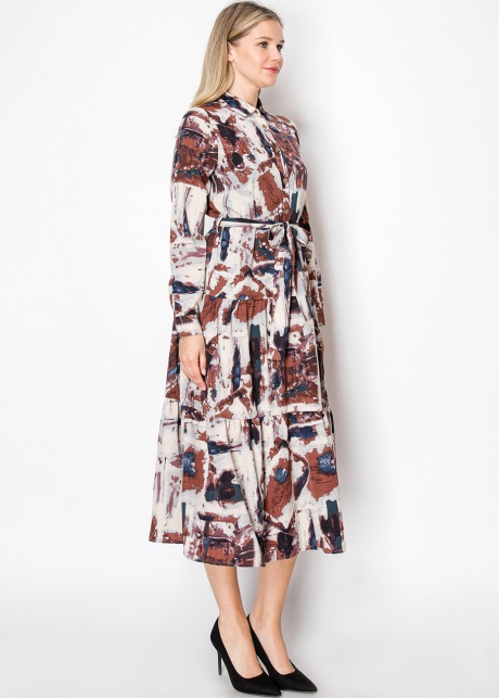 Autumn Palette Shirt Dress