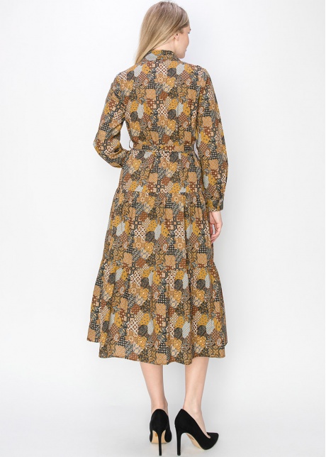Harvest Patchwork Belted Dress