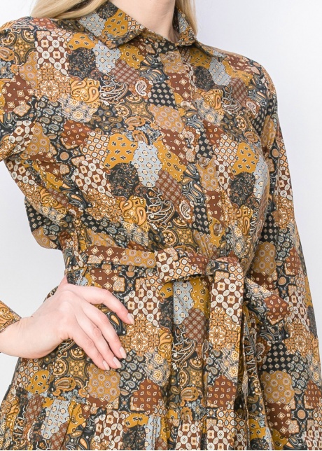 Harvest Patchwork Belted Dress