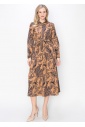 Sketch Floral Rust Midi Dress