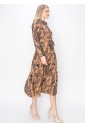 Sketch Floral Rust Midi Dress