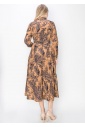 Sketch Floral Rust Midi Dress