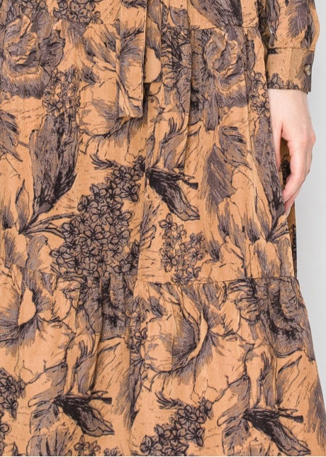 Sketch Floral Rust Midi Dress