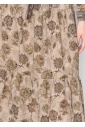 Taupe Garden Print Midi Dress