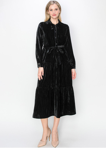 Elegant Black Velvet Dress