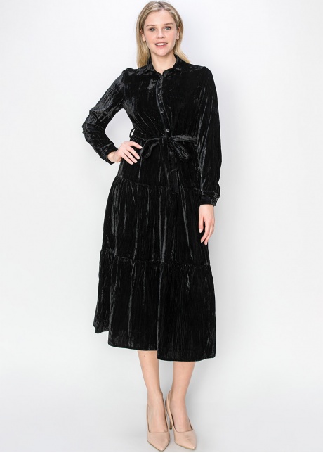 Elegant Black Velvet Dress