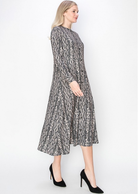 Black Serpentine Print Dress