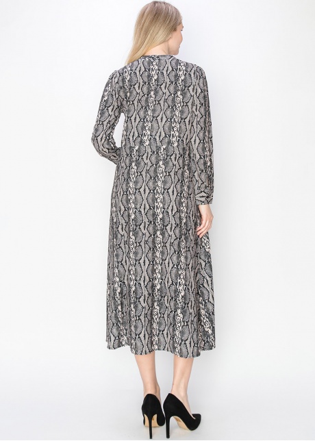 Black Serpentine Print Dress