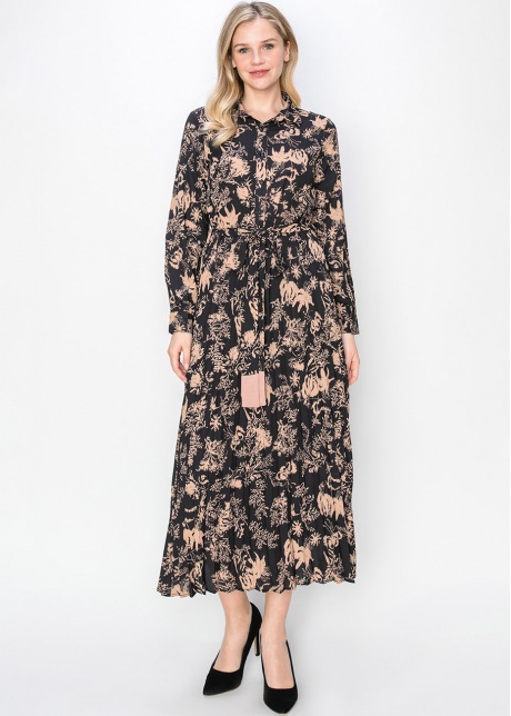 Blush & Black Garden Print Dress