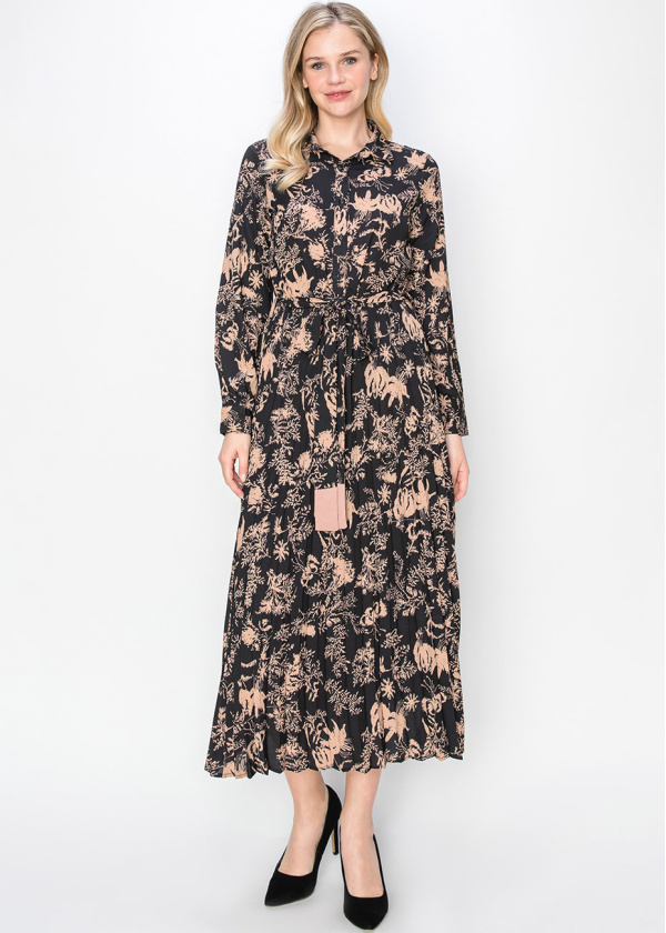 Blush & Black Garden Print Dress