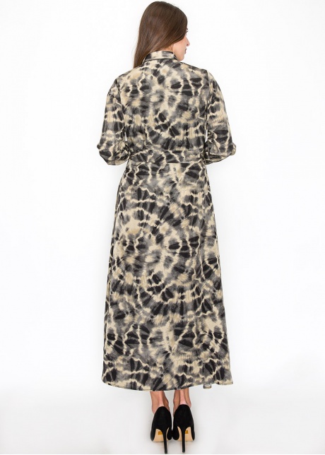 Abstract Tie-Dye Long Sleeve Dress