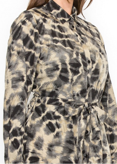 Abstract Tie-Dye Long Sleeve Dress