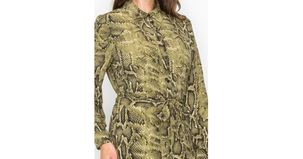 slim fit dress slacks Snake Print Maxi Shirt Dress – Heidi Klein main image 1
