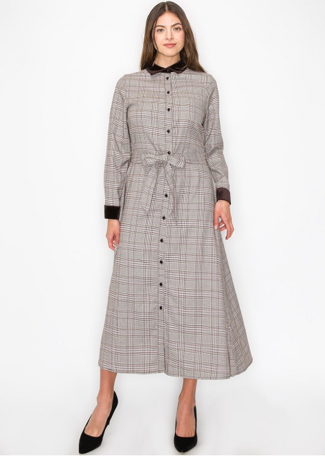Mauve Plaid Maxi Shirt Dress Mauve Plaid Maxi Shirt Dress