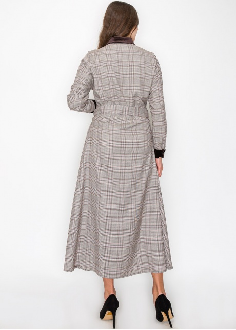 Mauve Plaid Maxi Shirt Dress