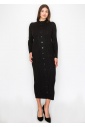 Black Cable Knit Button-Down Dress