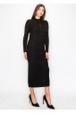 Black Cable Knit Button-Down Dress