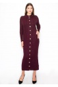 Burgundy Cable Knit Button-Down Dress