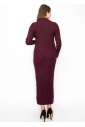 Burgundy Cable Knit Button-Down Dress