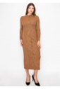 Rust Cable Knit Button Dress