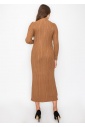 Rust Cable Knit Button Dress