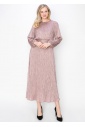 Rose Shimmer Long Sleeve Dress