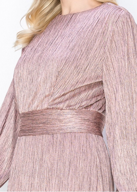 Rose Shimmer Long Sleeve Dress