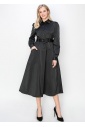 Black Belted A-Line Shirt Dress