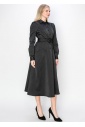 Black Belted A-Line Shirt Dress