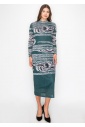 Artistic Green Print Dress