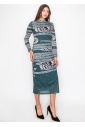 Artistic Green Print Dress