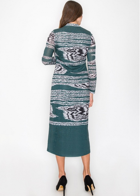 Artistic Green Print Dress