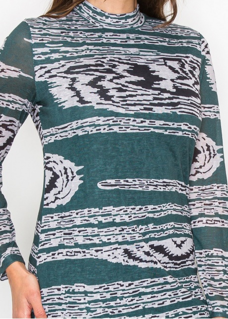 Artistic Green Print Dress
