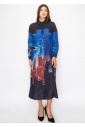 Midnight Blue Paint Stroke Shirt Dress