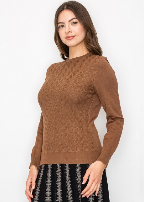 Camel Knit with Chevron Detail