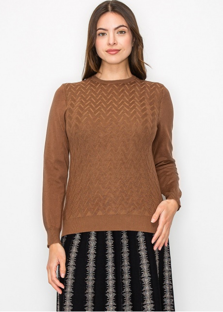 Camel Knit with Chevron Detail