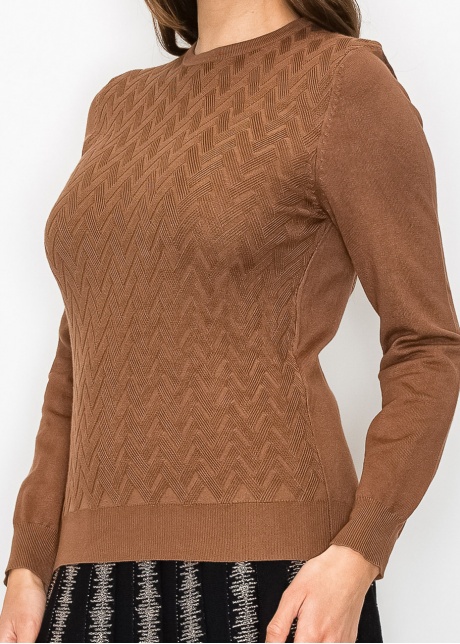 Camel Knit with Chevron Detail
