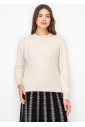 Ivory Chevron Detail Sweater