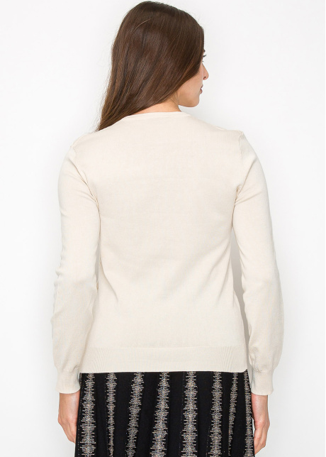 Ivory Chevron Detail Sweater