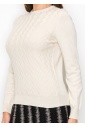 Ivory Chevron Detail Sweater