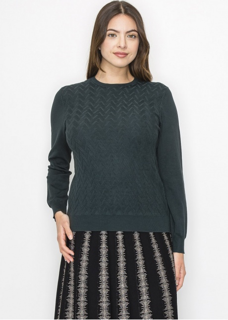 Hunter Green Chevron Knit Sweater