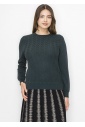 Hunter Green Chevron Knit Sweater