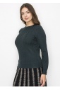 Hunter Green Chevron Knit Sweater