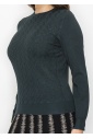 Hunter Green Chevron Knit Sweater