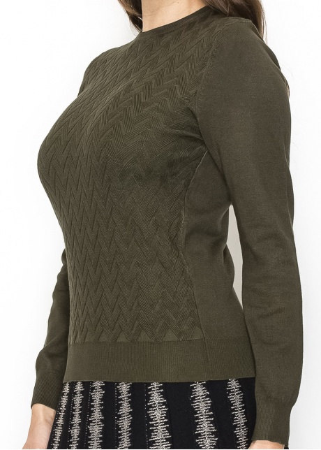 Classic Olive Chevron Sweater