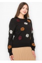 Black Garden Embroidered Sweater