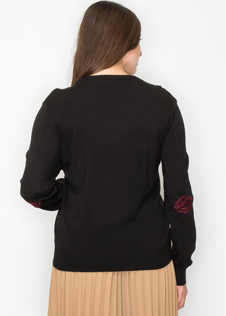 Black Garden Embroidered Sweater